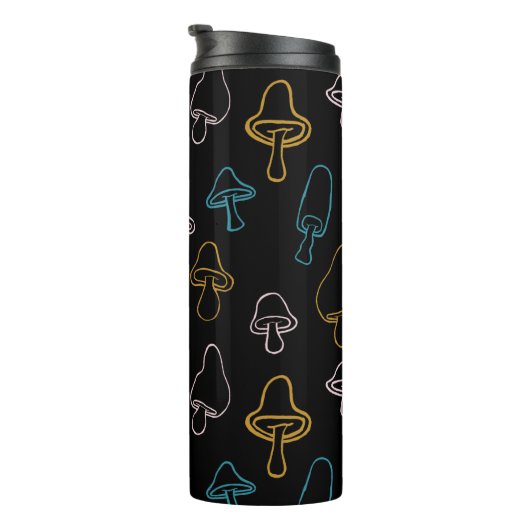 Colorful Mushroom Patroon Thermosbeker (Geroteerd rechts)