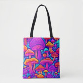 Colorful Mushroom Patroon Tote Bag (Voorkant)