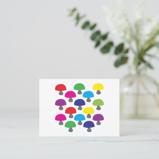 Colorful Mushroom Visitekaartje (Staand voorkant)