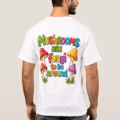 Colorful mushrooms design, bright forest fungi t-shirt (Achterkant)