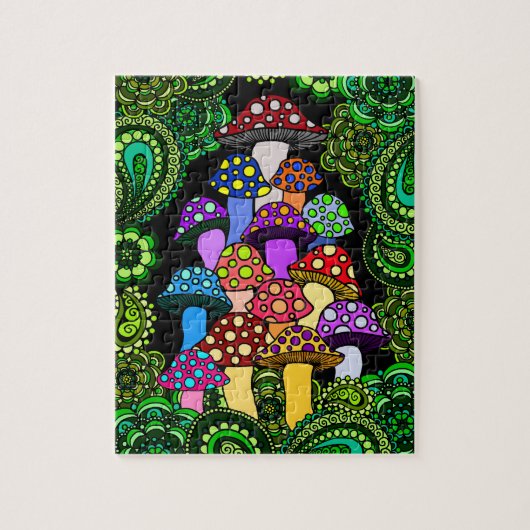 Colorful Mushrooms Jigzaag Puzzle Legpuzzel (Verticaal)