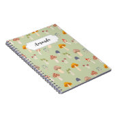 Colorful Mushrooms Patroon - Aangepaste naam Notitieboek (Rechterzijde)