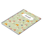 Colorful Mushrooms Patroon - Aangepaste naam Notitieboek (Linkerzijde)