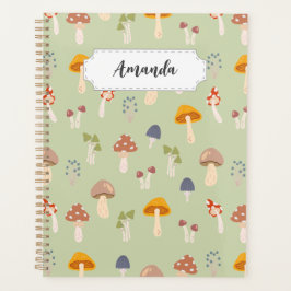 Colorful Mushrooms Patroon - Aangepaste naam Planner