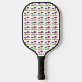 Colorful Mushrooms Pickleball Paddle