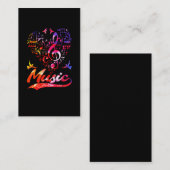 Colorful Music Bass Clef Bird Lover Musical Notes Visitekaartje (Voorkant / Achterkant)