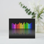 Colorful Music Equalizer w/Reflection, Cool Techno Briefkaart (Staand voorkant)