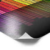 Colorful Music Equalizer w/Reflection, Cool Techno Foto Afdruk (Hoek)
