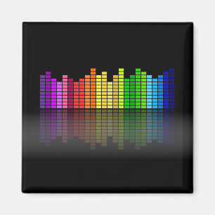 Colorful Music Equalizer w/Reflection, Cool Techno Magneet