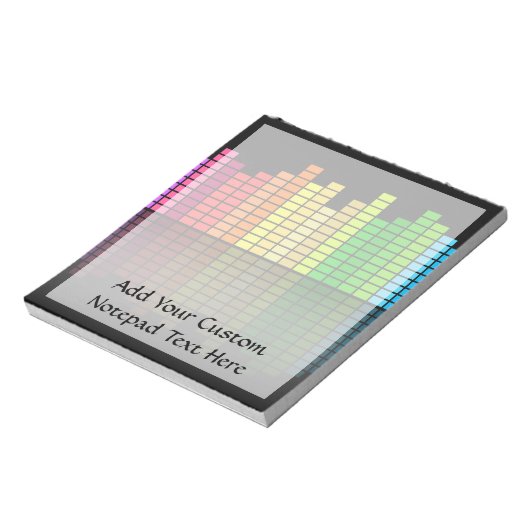 Colorful Music Equalizer w/Reflection, Cool Techno Notitieblok (Linkerzijde)