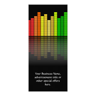 Colorful Music Equalizer w/Reflection, Cool Techno Reclamekaart