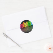 Colorful Music Equalizer w/Reflection, Cool Techno Ronde Sticker (Envelop)