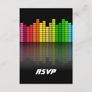 Colorful Music Equalizer w/Reflection, Cool Techno RSVP Kaartje