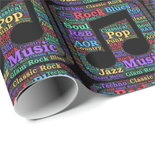 Colorful Music Genres Cadeaupapier (Rol Hoek)
