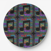 Colorful Music Genres Papieren Bordje (Voorkant)