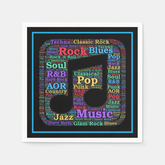 Colorful Music Genres Servet (Voorkant)