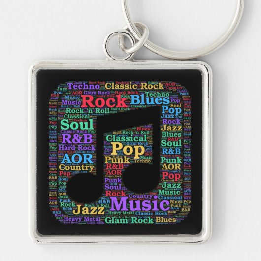 Colorful Music Genres Sleutelhanger (Voorkant)