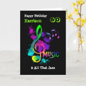 Colorful Music Gewaardeerd Happy Birthday Persoonl Kaart (Gele Bloem)