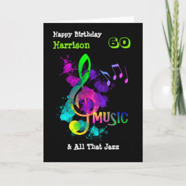 Colorful Music Gewaardeerd Happy Birthday Persoonl Kaart