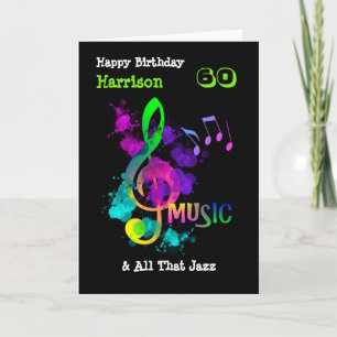 Colorful Music Gewaardeerd Happy Birthday Persoonl Kaart