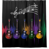 Colorful Music Guiters Douchegordijn (Voorkant)
