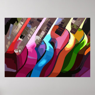 Colorful Music Guiters Poster