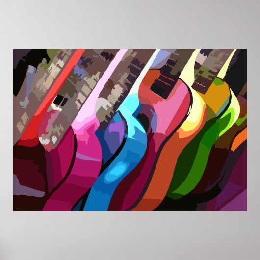Colorful Music Guiters Poster (Voorkant)