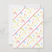 Colorful Music Instruments Kids Birthday Party Kaart (Achterkant)