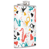 Colorful Music Instruments Note & Hearts Pattern Heupfles (Rechts)