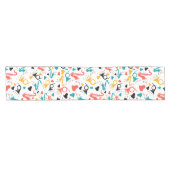 Colorful Music Instruments Note & Hearts Pattern Korte Tafelloper (Horizontaal)