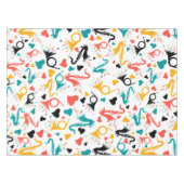 Colorful Music Instruments Note & Hearts Pattern Tafelkleed (Voorkant (Horizontaal))