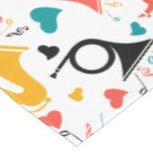 Colorful Music Instruments Note & Hearts Pattern Tafelkleed (Gekanteld)