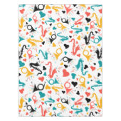 Colorful Music Instruments Note & Hearts Pattern Tafelkleed (Voorkant)