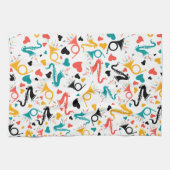 Colorful Music Instruments Note & Hearts Pattern Theedoek (Horizontaal)