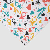 Colorful Music Instruments Note & Hearts Pattern Tissuepapier (Detail)