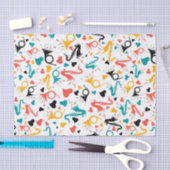 Colorful Music Instruments Note & Hearts Pattern Tissuepapier (Craft)
