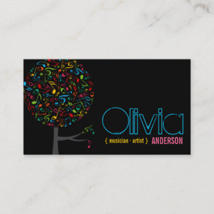 Colorful Music Musical Notes Song Singing Pop Tree Visitekaartje