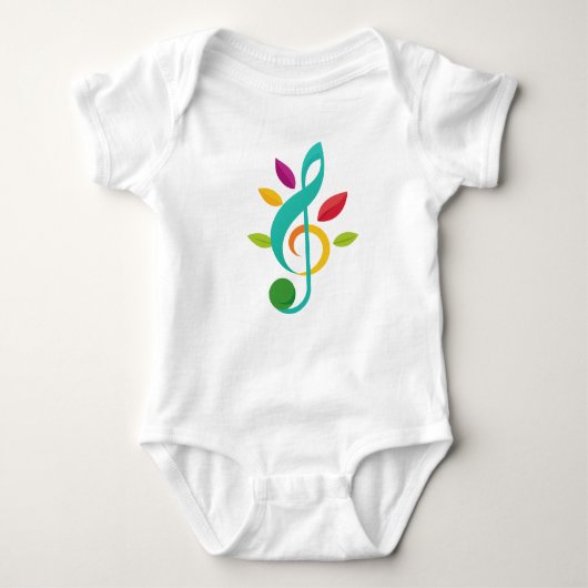 Colorful Music Note Baby Bodysuit – Nature Inspire (Voorkant)