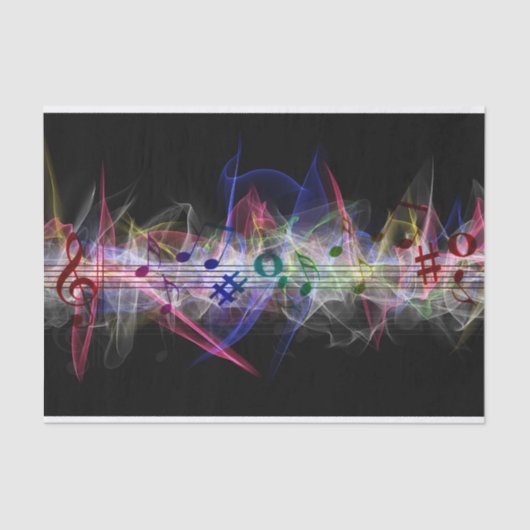 Colorful Music Note Musically Tissuepapier (Voorkant)