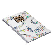 Colorful Music note Musician Monogram Notitieboek (Rechterzijde)
