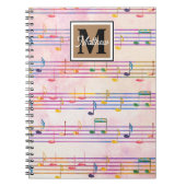 Colorful Music note Musician Monogram Notitieboek (Voorkant)