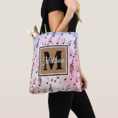 Colorful Music note Musician Monogram Tote Bag (Dichtbij)