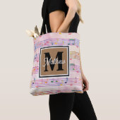 Colorful Music note Musician Monogram Tote Bag (Dichtbij)