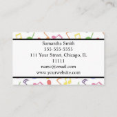 Colorful Music note Musician Music Teacher Visitekaartje (Achterkant)