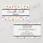 Colorful Music note Musician Music Teacher Visitekaartje (Voorkant / Achterkant)