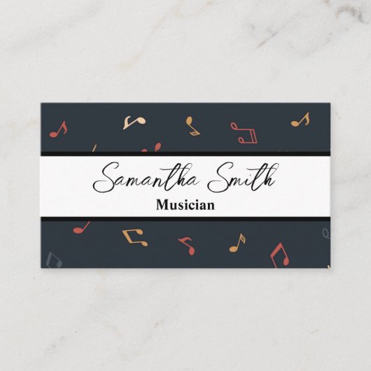 Colorful Music note Musician Music Teacher Visitekaartje (Voorkant)
