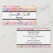 Colorful Music note Musician Music Teacher Visitekaartje (Voorkant / Achterkant)