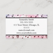 Colorful Music note Musician Music Teacher Visitekaartje (Achterkant)