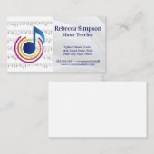 Colorful Music Note Visitekaartje (Voorkant / Achterkant)