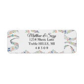 Colorful Music note Whimsical Musician Etiket (Voorkant)